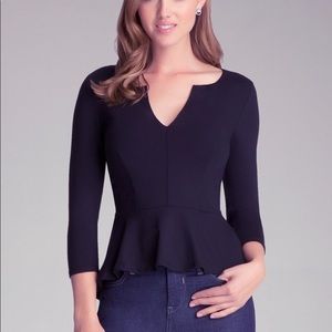 ⬇️ Bebe Split Neck Peplum